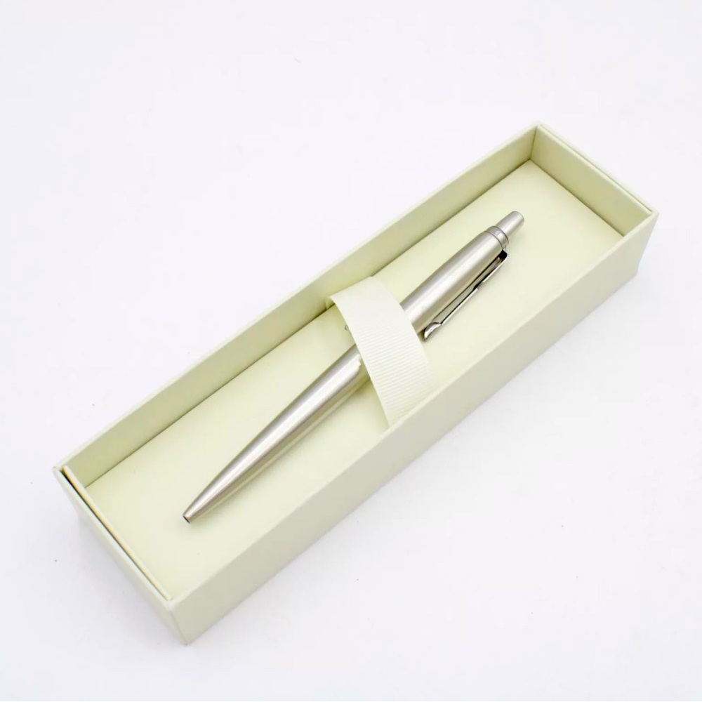 Parker Jotter Ballpoint Pen w/ Company Logo -Stainless Steel/Blue…